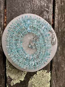 Necklaces: Faceted brazilian aquamarine rondel necklace