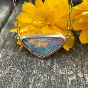 14ct Gold Black Opal Necklace