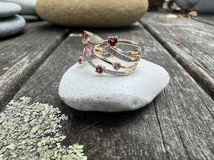Half Price: Rubellite, rhodolite, pink sapphire & diamond ring