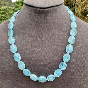 Faceted aquamarine necklace