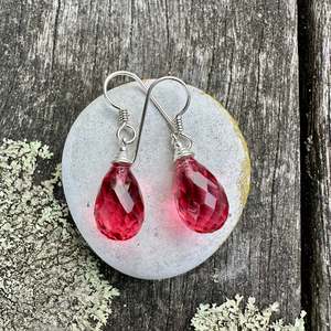 Shop All: Faceted pink drop earrings