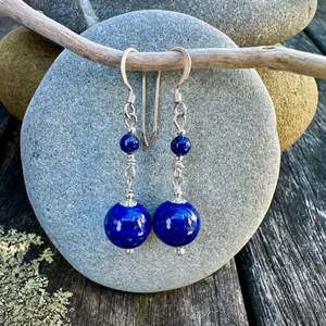 Shop All: 2 tier lapis lazuli earrings
