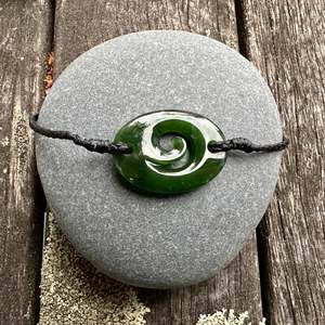 Shop All: Oval New Zealand greenstone koru bracelet