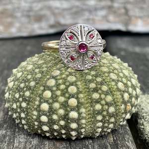 Aroha Amore Love: Contemporary ruby and diamond ring
