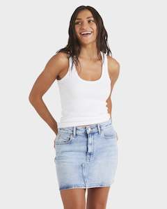 Womens Clothing: Womens Shine Denim Mini Skirt