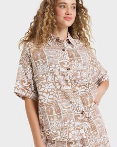 Womens Beachy Nostalgia Slub Short Sleeve Shirt
