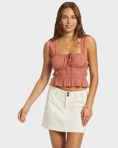 Womens Singlets Tanks: Womens Sunset Mist Cropped Vest Top
