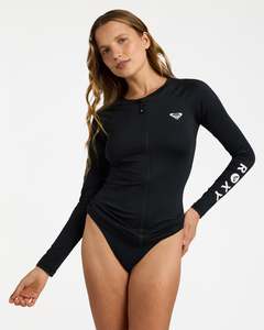 Womens Clothing: Womens Essentials Zipped Long Sleeve Rashguard