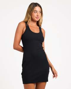 Womens Base Rib Dress Mini Dress
