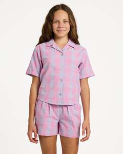 Girls 8-16 Phoebe Check Woven Shorts