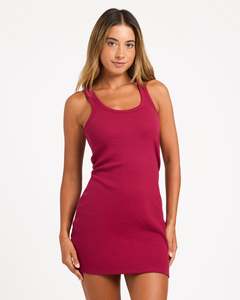 Womens Dresses: Womens Base Rib Midi Dress