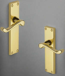 Victorian Lever Door Handles - Polished Brass