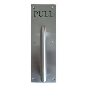 Other: Pull Door Handle With Plate - Stainless Steel Commercial Grade