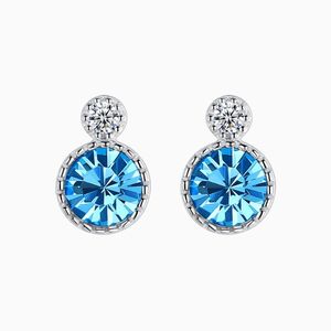 Earrings: Isabel Blue Crystal Stud Earrings in s925