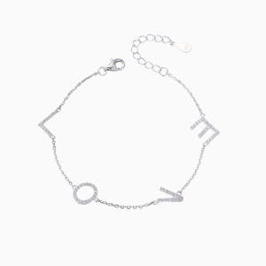 Bracelets: Love Letter Bracelet in s925 with rhodium plating