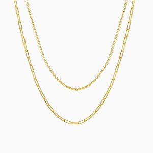Cassey Layered Chain Necklace in s925 with gold plating