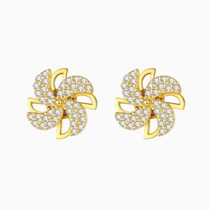 Amy Pinwheel Stud Earrings in s925 with gold plating