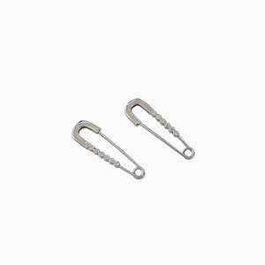 Silver Jewellery: Aurora Safety Pin Earrings in s925 with rhodium plating