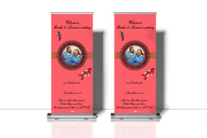 Roll Up Banner With Free Professional Custom Design For Wedding Anniversary - R&&hellip;