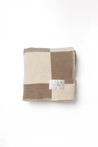 Beige Check Heritage Baby Blanket