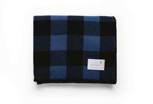 Cot Blankets: Bald Hill Blue Check Blanket