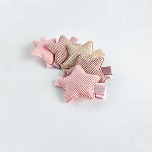 Velvet Luxe: Starla - Shimmery Ribbed Star Single Clips - 6 Colour Choices