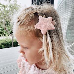 Theodora - Single Fluffy Star Clips (6 Colour Choices)