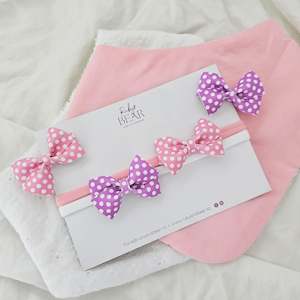Sale: SALE - Heidi Single Little-Sister Bow Clips (2 Colour Choices)