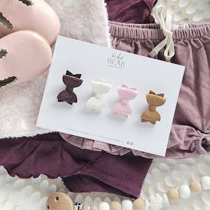 Q3 2024: 1 LEFT - Emma 4 Piece Set Itty-Bitty Bow Clips