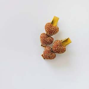 25 Off This Collection Until Midnight Christmas Eve: 4cm Sparkly Lurex Heart Clip Pairs (2 Colour Choices)