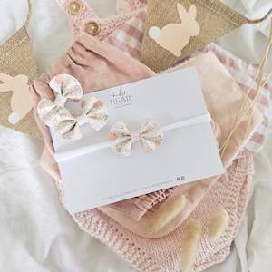 Peaches - Little-Sister Bow Clip Duos Or Single Headbands