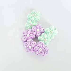 New: (Copy) Crocheted Pearl 5.7cm Single Clips - 6 Colour Choices