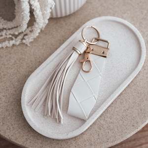 Adriana Wide Fob Wristlet Tassel Keychain