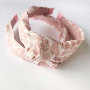 Headbands: Cotton Floral Sateen Stripe Headband