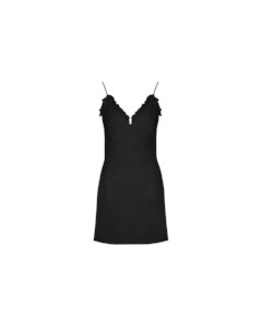 Liam Dresses: DELILAH RUFFLE MINI DRESS BLACK