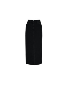 RAFFIA DENIM SKIRT BLACK