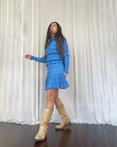 MIRELLA TIERED MINI SKIRT BLUE TBF02246