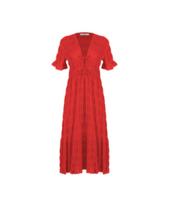 Mirella: MIRELLA V-NECK DRESS CHILLI