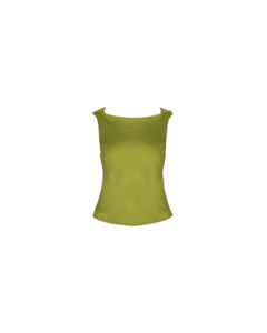 Firebird: FIREBIRD COWL SLEEVELESS TOP PEA GREEN