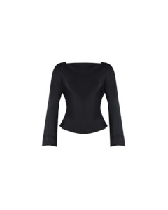 Firebird: FIREBIRD SATIN COWL TOP BLACK