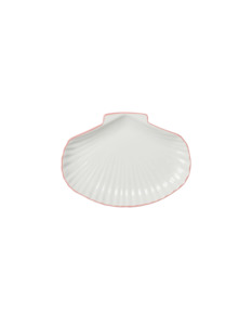 SHELL SHAPED PLATE WHITE PINK