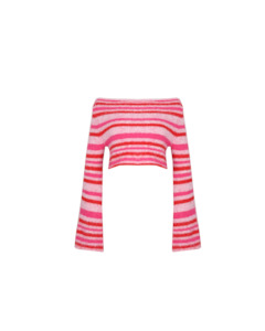 MILO CROP SWEATER PINK STRIPE