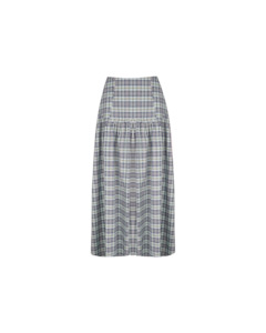 Skirts: TRULLI SKIRT NAVY YELLOW TARTAN