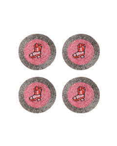 Homeware: BEADED COASTER 4 PCS SET COWGIRL