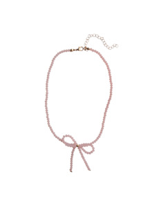 Jewellery: AVA BOW NECKLACE PALE PINK
