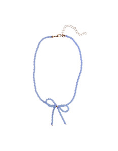 Jewellery: AVA BOW NECKLACE LIGHT BLUE