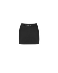 RUE BELTED MINI SKIRT BLACK