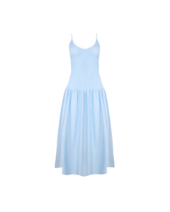 APPLE SHIRRED DRESS AIRY BLUE