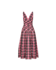 Dresses: ISOBEL DRESS PINK PETROL TARTAN