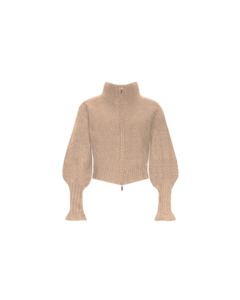 Knitwear: MATILDA ZIP CARDIGAN HAZELNUT